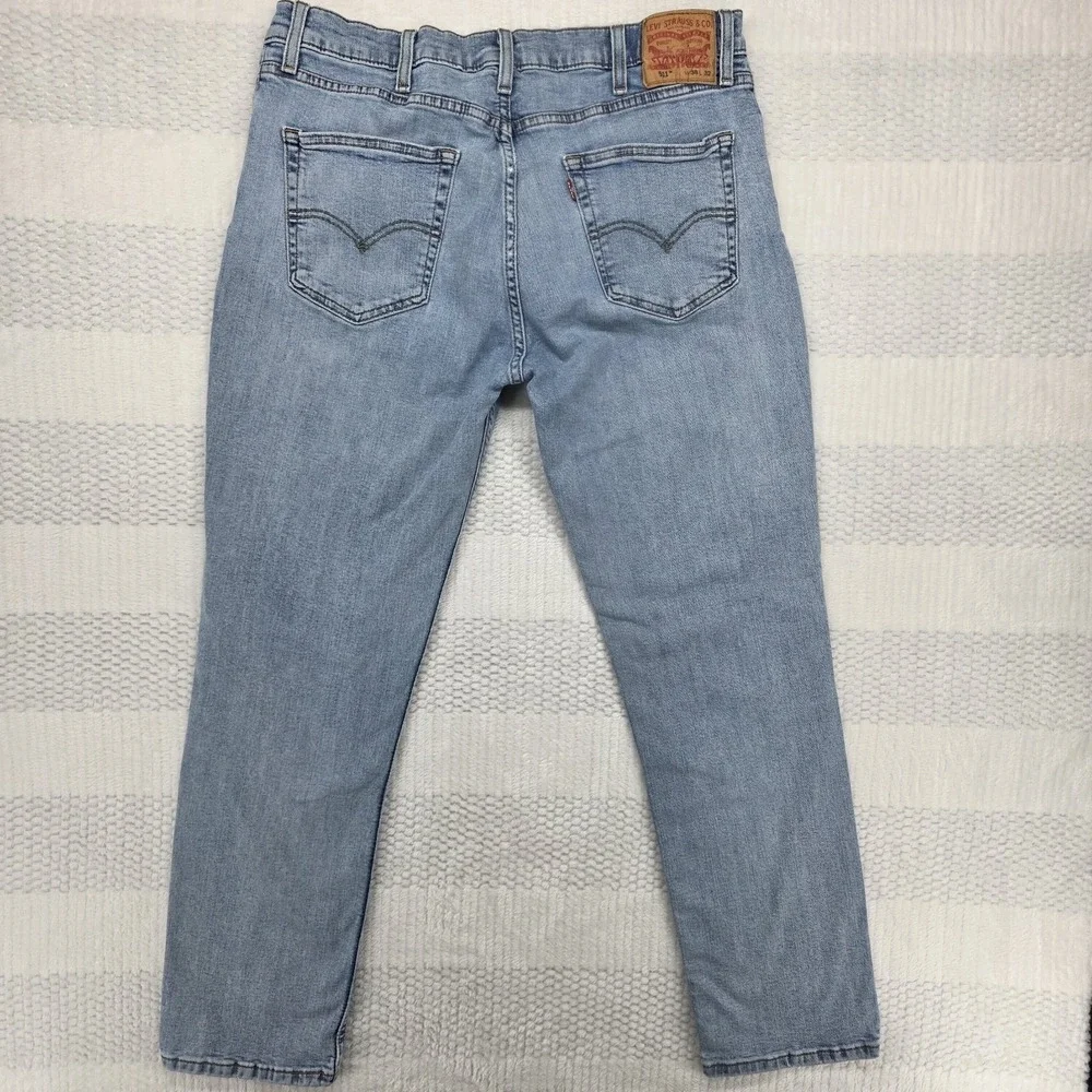 Levis 511 Slim Straight Jeans Mens 38x32 Blue Denim Mid Rise Stretch 04511-2305